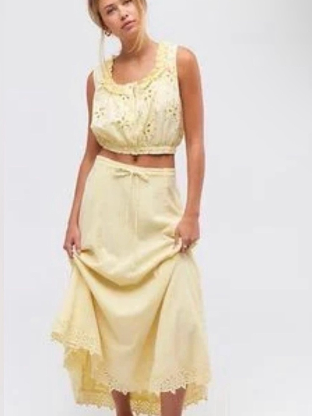 NWT FREE PEOPLE Madelyn Set Butter Yellow Size XS